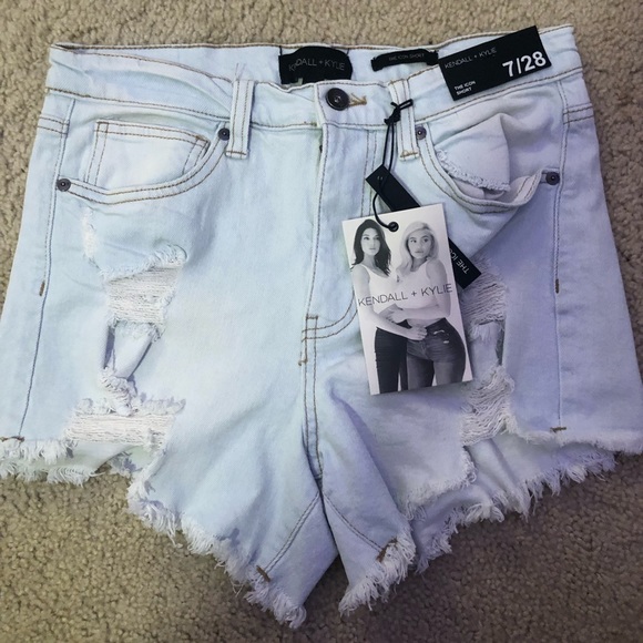 Kendall & Kylie High Waist Denim Shorts Size 7/28 - Picture 1 of 1